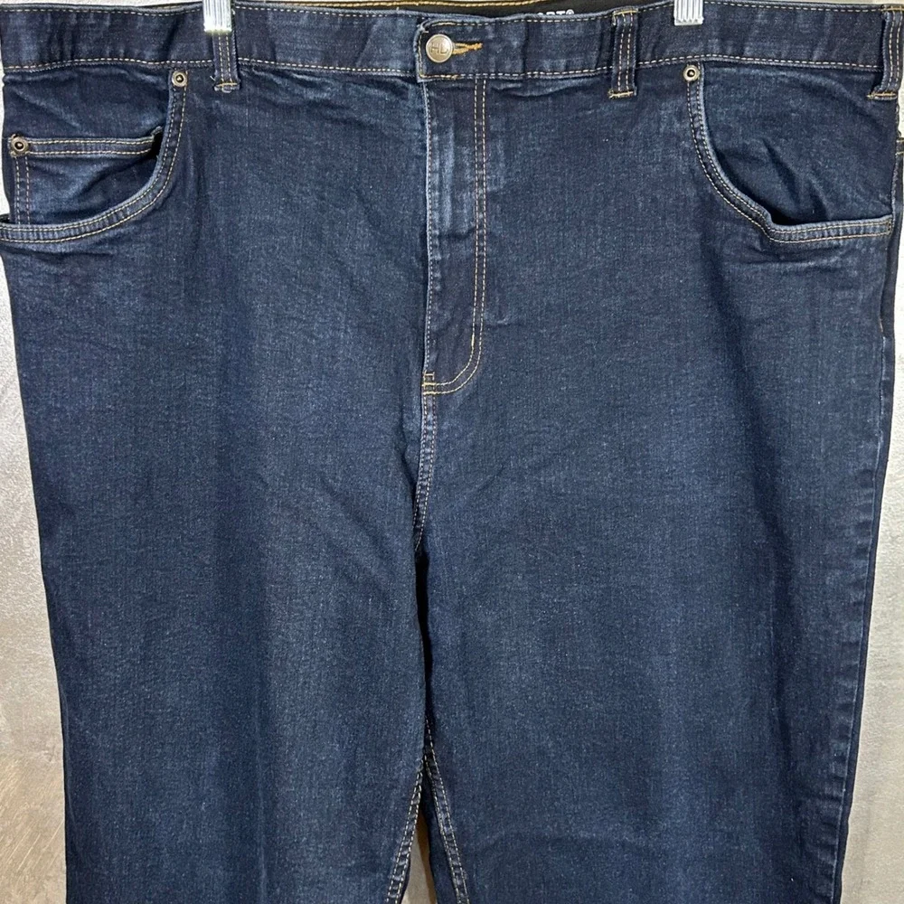 HB Harbor Bay‎ Men's Dark Wash Denim Jeans Continuous Comfort Waistband 46x30